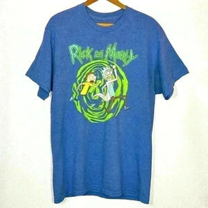 Rick and Morty Graphic  Adult Large Cotton T-Shirt Cartoon Men's Women's Funny